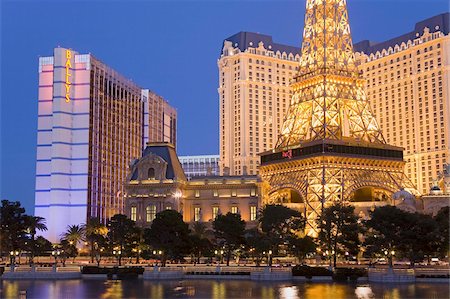 Bally's and Paris Casinos, Las Vegas, Nevada, United States of America, North America Foto de stock - Direito Controlado, Número: 841-03674910