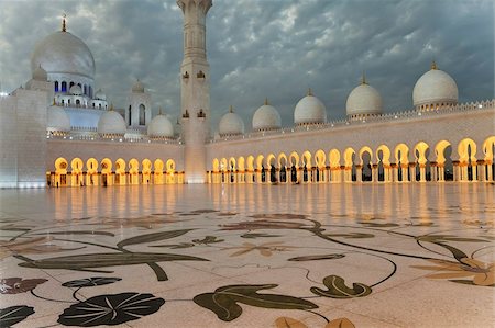 Cheikh Zayed Bin Sultan Al Nahyan mosquée, Abu Dhabi, Émirats Arabes Unis, Moyen-Orient Photographie de stock - Rights-Managed, Code: 841-03674946