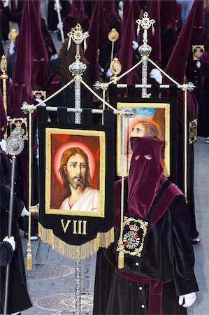 semana santa - Semana Santa (Holy Week) celebrations, Malaga, Andalucia, Spain, Europe Foto de stock - Con derechos protegidos, Código: 841-03674976
