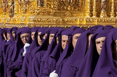 religious festival spain - Semana Santa (Holy Week) celebrations, Malaga, Andalucia, Spain, Europe Stock Photo - Rights-Managed, Code: 841-03674979