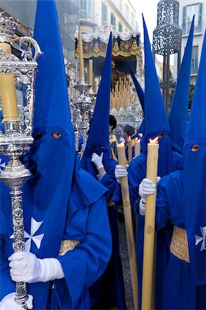 Semana Santa (Semaine Sainte) célébrations, Malaga, Andalousie, Espagne, Europe Photographie de stock - Rights-Managed, Code: 841-03674990