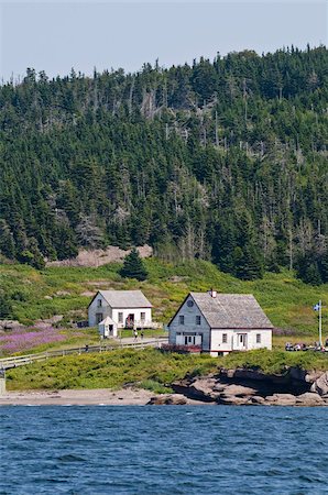 quebec - Historic settlement on Ile Bonaventure offshore of Perce, Quebec, Canada, North America Fotografie stock - Rights-Managed, Codice: 841-03675019