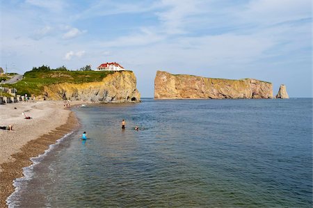 Perce and Rocher Perce (Perce Rock), Quebec, Canada, North America Stock Photo - Rights-Managed, Code: 841-03675024