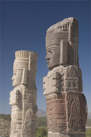 simsearch:832-03724365,k - Atlantes warrior statues, Temple of Quetzalcoatl, Tula, the probable capital of Toltec civilization, Archaeological Zone, Tula de Allende, Hidalgo, Mexico, North America Fotografie stock - Rights-Managed, Codice: 841-03675251
