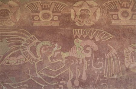 Fresco in a chamber off the Jaguar Palace patio, Archaeological Zone of Teotihuacan, UNESCO World Heritage Site, Mexico, North America Stock Photo - Rights-Managed, Code: 841-03675279