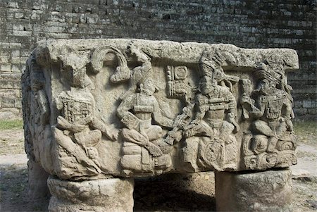 simsearch:841-02924453,k - Altar Q, West Court, Copan Archaeological Park, Copan, UNESCO World Heritage Site, Honduras, Central America Foto de stock - Direito Controlado, Número: 841-03675336