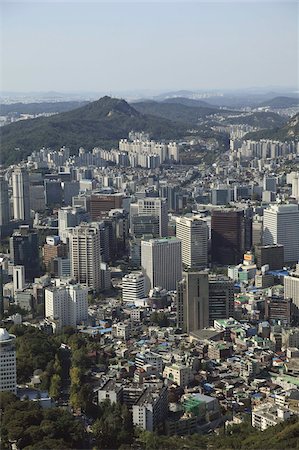 skyscrapers day landscape - Overview of city, Seoul, South Korea, Asia Stock Photo - Rights-Managed, Code: 841-03675460