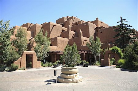 Inn at Loretto, Pueblo architecture, Santa Fe, Nouveau-Mexique, États-Unis d'Amérique, l'Amérique du Nord Photographie de stock - Rights-Managed, Code: 841-03675545