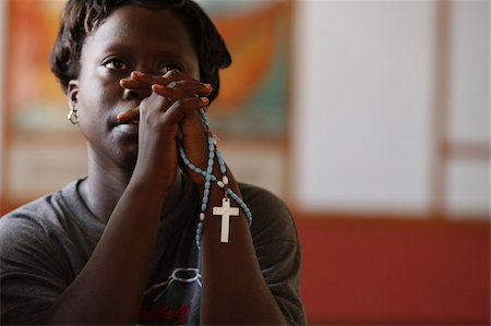 Christian woman praying, Togoville, Togo, West Africa, Africa Stock Photo - Rights-Managed, Code: 841-03675667