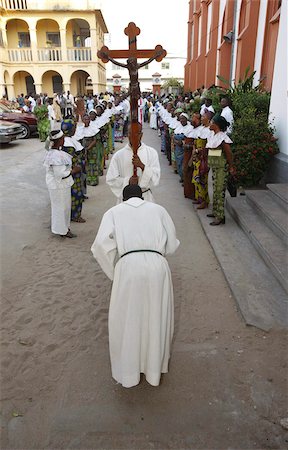 simsearch:841-03674819,k - Procession outside Lome cathedral, Lome, Togo, West Africa, Africa Stock Photo - Rights-Managed, Code: 841-03675661