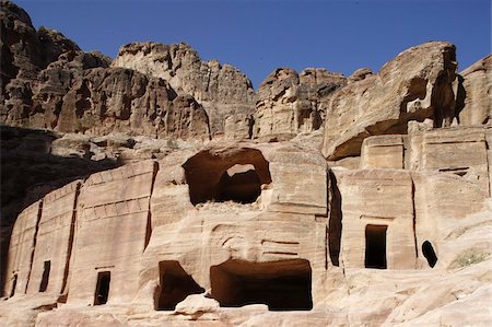 Taillés dans la roche nabatéennes tombes, Petra, l'UNESCO World Heritage Site, Jordanie, Moyen-Orient Photographie de stock - Rights-Managed, Code: 841-03675691