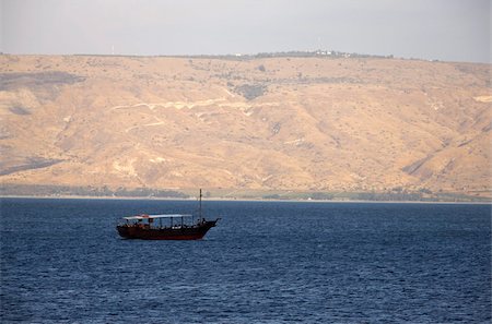 Boat on the Sea of Galilee, Israel, Middle East Foto de stock - Con derechos protegidos, Código: 841-03675708