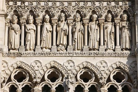 sculpted - Kings Gallery, Amiens cathedral, UNESCO World Heritage Site, Amiens, Somme, France, Europe Foto de stock - Con derechos protegidos, Código: 841-03675718