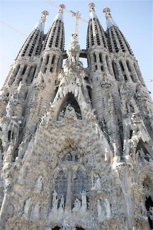 sagrada familia cathedral spain - Nativity gate, Sagrada Familia, UNESCO World Heritage Site, Barcelona, Catalonia, Spain, Europe Stock Photo - Rights-Managed, Code: 841-03675855