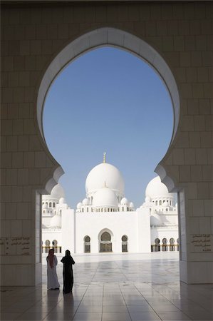 Sheikh Zayed Grand Mosque, the biggest mosque in the U.A.E. and one of the 10 largest mosques in the world, Abu Dhabi, United Arab Emirates, Middle East Stock Photo - Rights-Managed, Code: 841-03675913