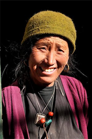 Mustang woman in Tsarang village, Mustang, Nepal, Asia Stock Photo - Rights-Managed, Code: 841-03676008