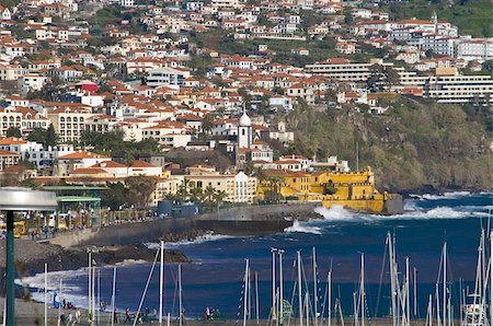 sailing beach - View over the old town of Funchal, Madeira, Portugal, Atlantic, Europe Stock Photo - Rights-Managed, Code: 841-03676163