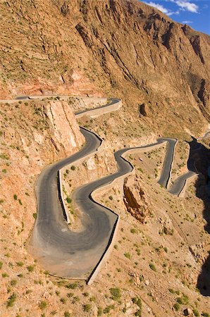 Serpentine road in the Dades Gorge, Morocco, North Africa, Africa Fotografie stock - Rights-Managed, Codice: 841-03676254