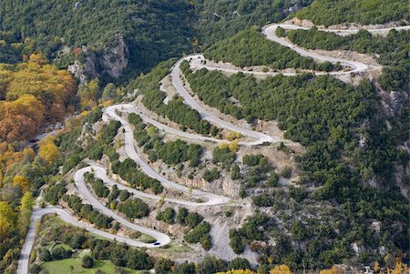 Serpentine road in the Zagorohroia mountains, Greece, Europe Stock Photo - Rights-Managed, Code: 841-03676468