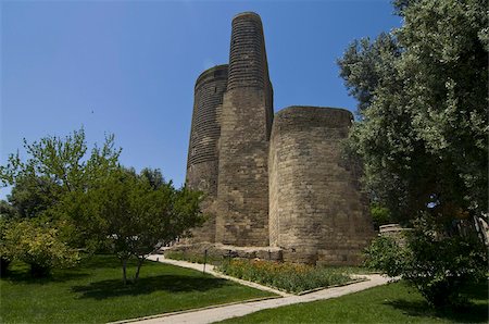 simsearch:6119-08269667,k - Maiden Tower in the center of the Old City of Baku, UNESCO World Heritage Site, Azerbaijan, Central Asia, Asia Foto de stock - Direito Controlado, Número: 841-03676611