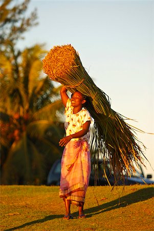 Woman carrying huge bamboo to the Manakara river, part of the Pangalanes canal system, Manakara, Madagascar, Africa Stock Photo - Rights-Managed, Code: 841-03676750