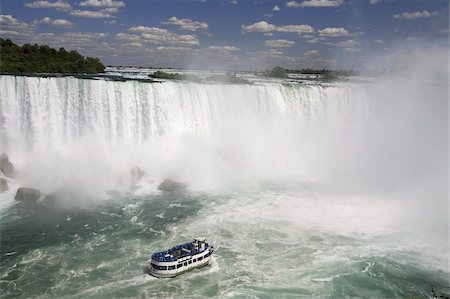 Maid of the Mist sails near the American Falls in Niagara Falls, New York State, United States of America, North America Stock Photo - Rights-Managed, Code: 841-03677007