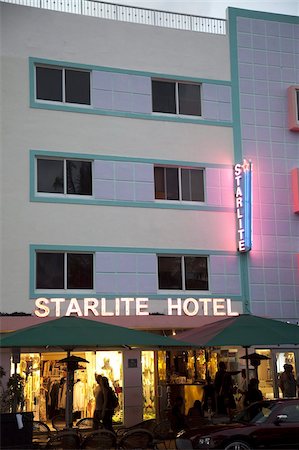 Starlite Hotel, an art deco building in South Beach, Miami, Florida, United States of America, North America Stock Photo - Rights-Managed, Code: 841-03677075