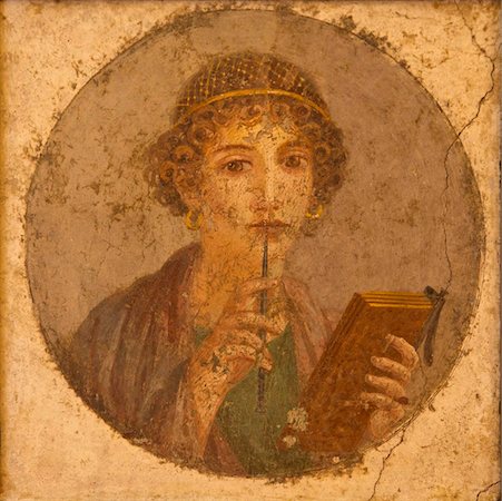 Porträt von jungen Mädchen, Sappho, aus Pompeji, Archäologisches Nationalmuseum Neapel, Kampanien, Italien, Europa Stockbilder - Lizenzpflichtiges, Bildnummer: 841-03677497