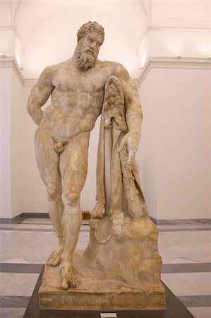 european sculptures - Marble figure, sculpture dating from the 2nd century AD,  National Archaeological, Museum, Naples, Campania, Italy, Europe Stock Photo - Rights-Managed, Code: 841-03677490