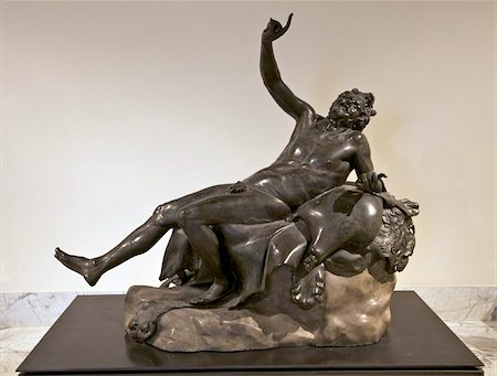 Statue von betrunkenen Satyr von La Villa Dei Papiri in Herculaneum, Archäologisches Nationalmuseum Neapel, Kampanien, Italien, Europa Stockbilder - Lizenzpflichtiges, Bildnummer: 841-03677505