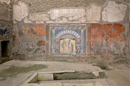 Glass paste wall mosaic of Neptune and Amphitrite, Herculaneum, UNESCO World Heritage Site, Campania, Italy, Europe Foto de stock - Con derechos protegidos, Código: 841-03677512