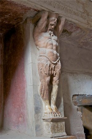 pompeii - Terre cuite télamons dans le Tepidarium dans le bains, Pompéi, Forum UNESCO World Heritage Site, Campanie, Italie, Europe Photographie de stock - Rights-Managed, Code: 841-03677540