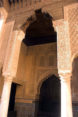 Arches, Ben Youssef Madrassa, Marrakesh, Morocco, North Africa, Africa Foto de stock - Con derechos protegidos, Código: 841-03672281