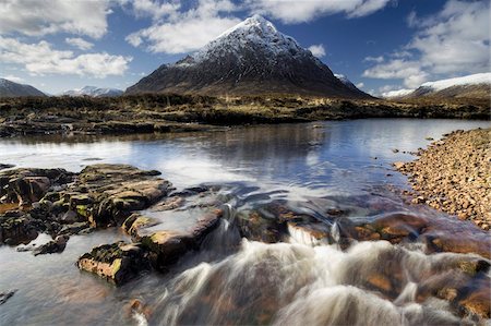 rannoch moor - Winter view over River Etive towards snow-capped Buachaille Etive Mor, Rannoch Moor, near Fort William, Highland, Scotland, United Kingdom, Europe Stock Photo - Rights-Managed, Code: 841-03672418