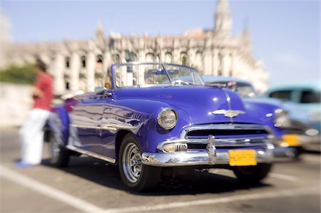 street man car - Restored classic American car being used as a taxi for tourists, Havana, Cuba, West Indies, Central America Stock Photo - Rights-Managed, Code: 841-03672433