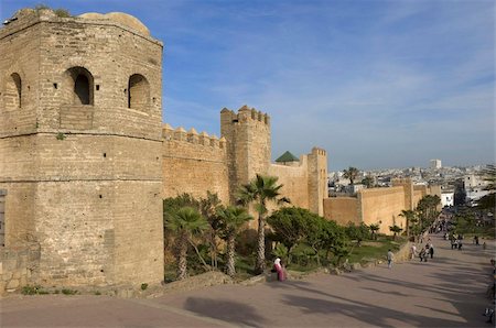 rabat - Remparts de la Kasbah de Oudaia, Rabat, Maroc, l'Afrique du Nord, l'Afrique Photographie de stock - Rights-Managed, Code: 841-03672591