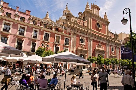 sevilla - Outdoor cafes and tourists in Plaza del Salvador, Seville, Andalusia, Spain, Europe Foto de stock - Con derechos protegidos, Código: 841-03672633