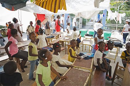 Orphans at an orphanage after the January 2010 earthquake, Port au Prince, Haiti, West Indies, Caribbean, Central America Stock Photo - Rights-Managed, Code: 841-03672761