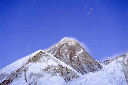 star snow - Stars above Mount Everest, 8850m, Solu Khumbu Everest Region, Sagarmatha National Park, Himalayas, Nepal, Asia Stock Photo - Rights-Managed, Code: 841-03672829