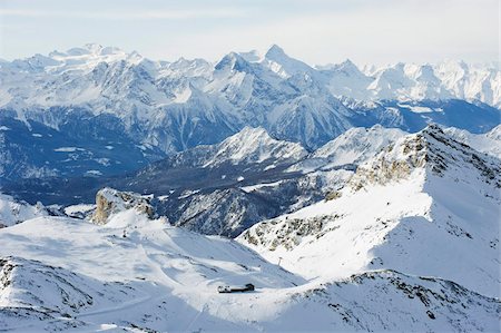 Mountain scenery in Cervinia ski resort, Cervinia, Valle d'Aosta, Italian Alps, Italy, Europe Stock Photo - Rights-Managed, Code: 841-03672914