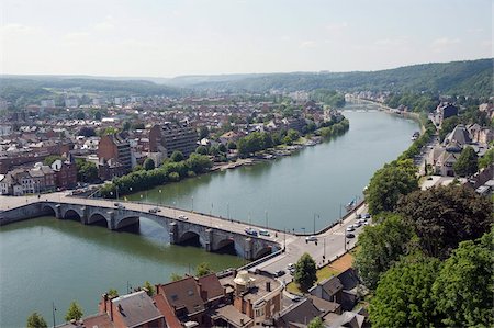Meuse de la rivière, vue panoramique, Namur, Wallonie, Belgique, Europe Photographie de stock - Rights-Managed, Code: 841-03673078