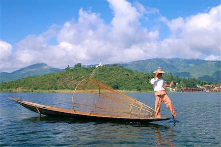 Pêcheur, le lac Inle, État Shan, Myanmar (Birmanie), Asie Photographie de stock - Rights-Managed, Code: 841-03673173