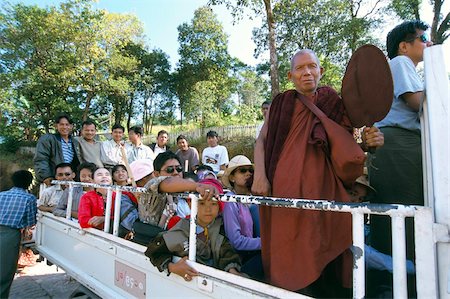 simsearch:841-03673822,k - Pilgrims on a truck on the way to the Kyaiktiyo Pagoda (Golden Rock Pagoda), Mon State, Myanmar (Burma), Asia Stock Photo - Rights-Managed, Code: 841-03673208