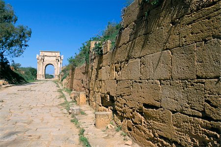 simsearch:841-03673453,k - Severan arch (Settimio Severo arch), Leptis Magna, UNESCO World Heritage Site, Tripolitania, Libya, North Africa, Africa Stock Photo - Rights-Managed, Code: 841-03673446