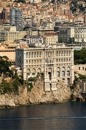 riviera france - View from helicopter of Monaco Oceanography Museum and Monte Carlo, Monaco, Cote d'Azur, Mediterranean, Europe Foto de stock - Con derechos protegidos, Código: 841-03673440