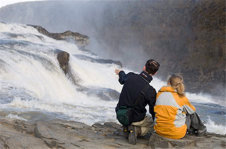 Gullfoss waterfalls, Iceland, Polar Regions Stock Photo - Rights-Managed, Code: 841-03673696