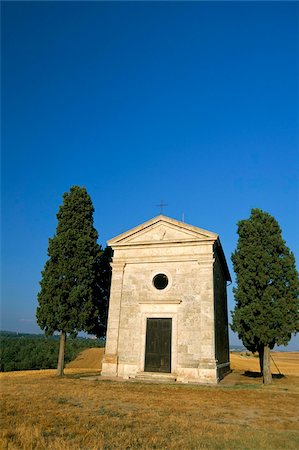 Vitaleta chapel near Pienza, Val d'Orcia, Siena province, Tuscany, Italy, Europe Stock Photo - Rights-Managed, Code: 841-03673712