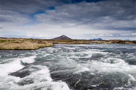 River Laxa flowing out of Lake Myvatn, Skutustaoir near Reykjahlid, Iceland, Polar Regions Foto de stock - Con derechos protegidos, Código: 841-03673759