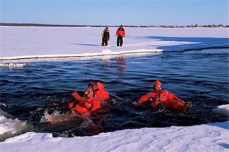 Swimmers from the Icebreaker Arctic Explorer, Gulf of Bothnia, Lapland, Sweden, Scandinavia, Europe Stock Photo - Rights-Managed, Code: 841-03673775
