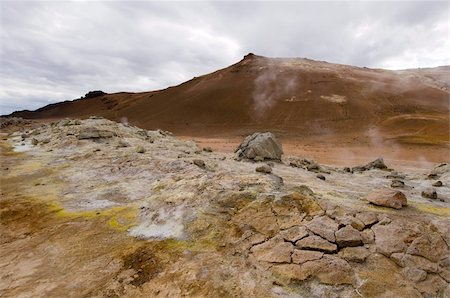 Hverir geothermal fields at the foot of Namafjall mountain, Myvatn lake area, Iceland, Polar Regions Stock Photo - Rights-Managed, Code: 841-03673778